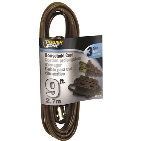 POWERZONE Cord Ext Indr 16/2Sptx9Ft Brn OR670609